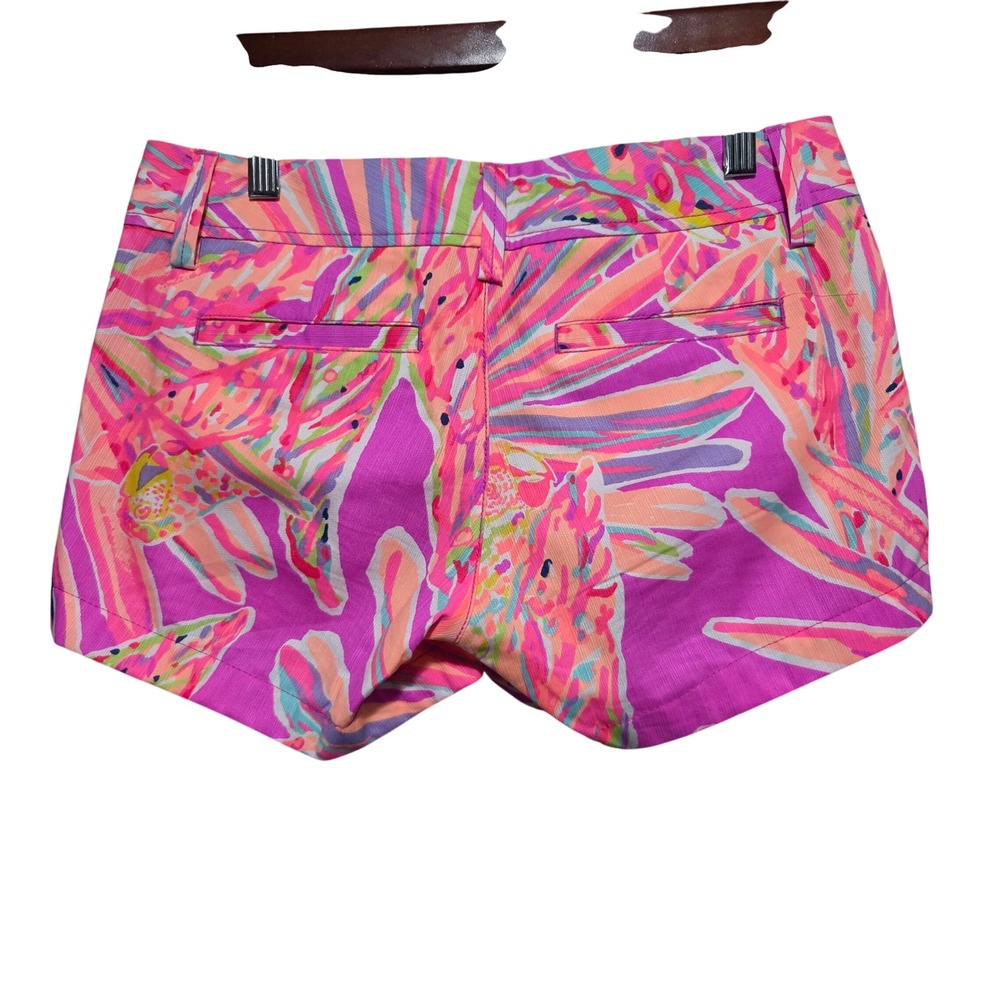 Lilly Pulitzer Callahan Shorts Pink Tropical Floral Cotton Dobby Womens Size 0 - Picture 3 of 14
